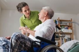 Care worker caring
