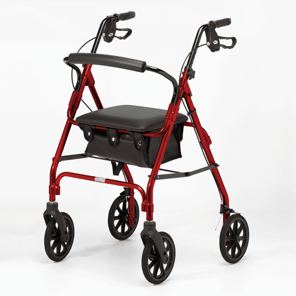 Four Wheeled Rollator - Red