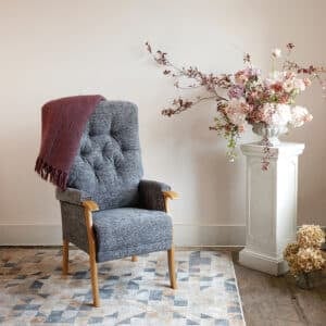 Fireside dining chair for elderly