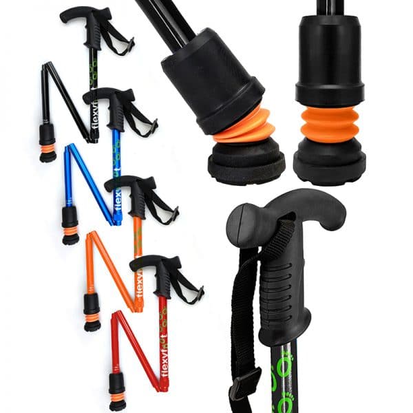FlexyFoot Folding Walking Stick with Derby Handle