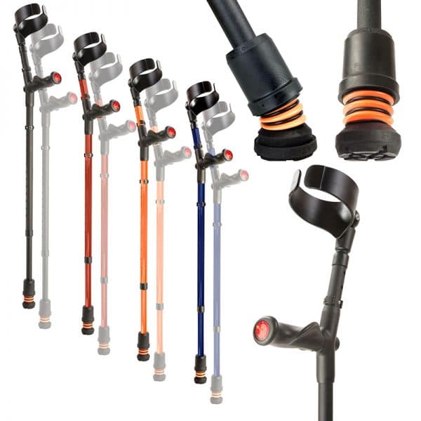 FlexyFoot Closed Cuff Comfort Grip Double Adjustable Crutches