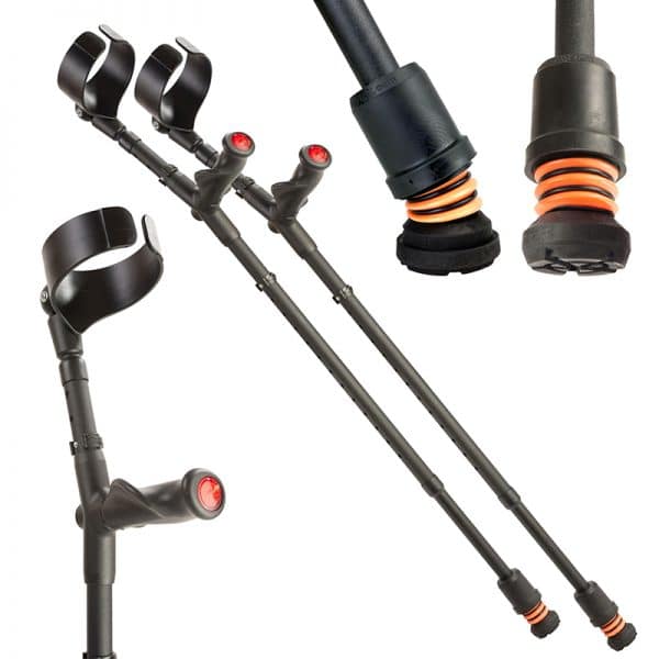 FlexyFoot Closed Cuff Comfort Grip Double Adjustable Crutches - Image 2