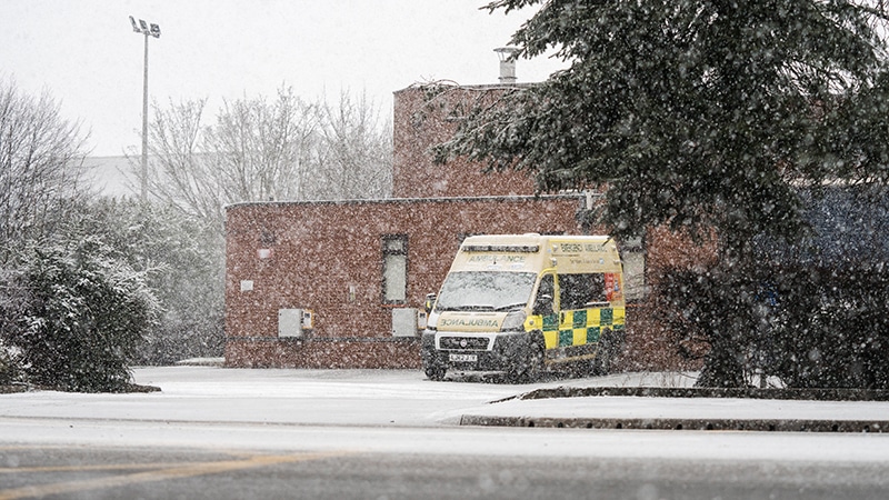 ambulance in snow