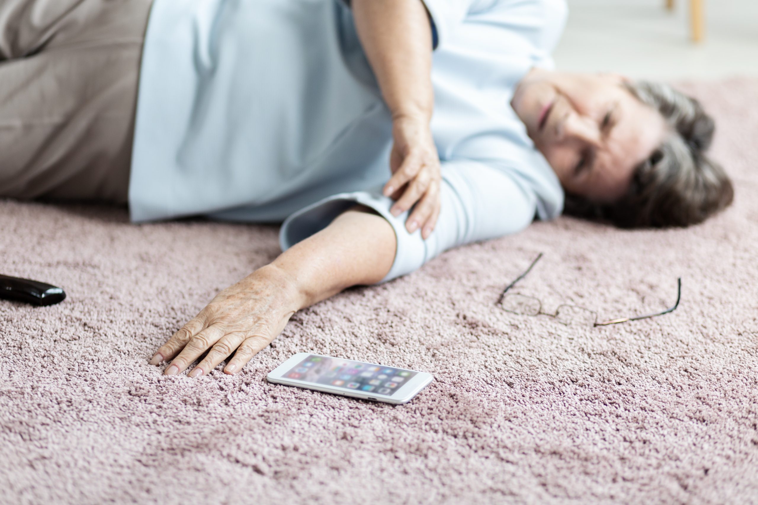 Lady lying on the floor