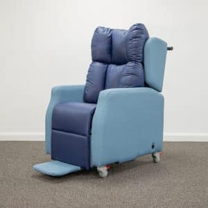 Portable riser recliner chair with wipe-clean fabric