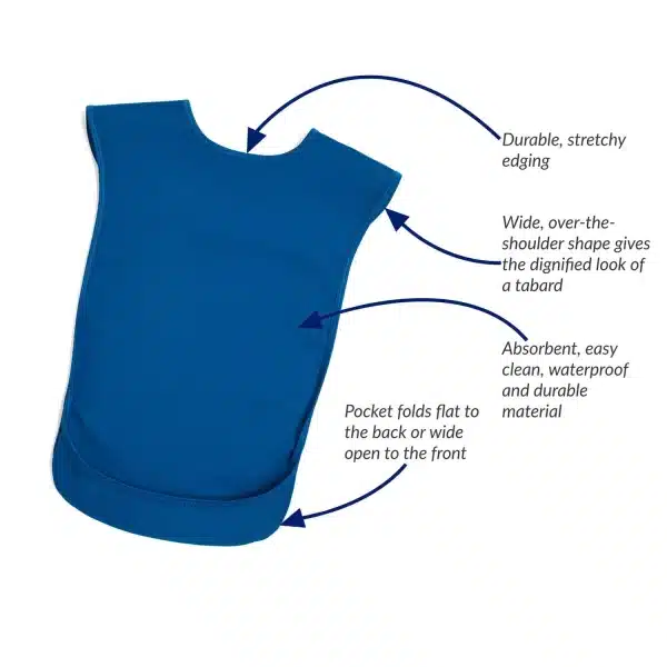 Care Designs Waterproof Tabard Adult Bib Features