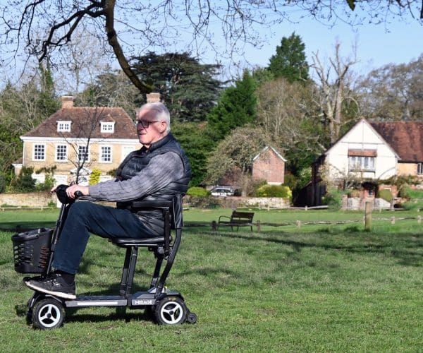 Mirage Folding Mobility Scooter on Grass