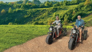 Two Invader All Terrain Mobility Scooters Off-Road