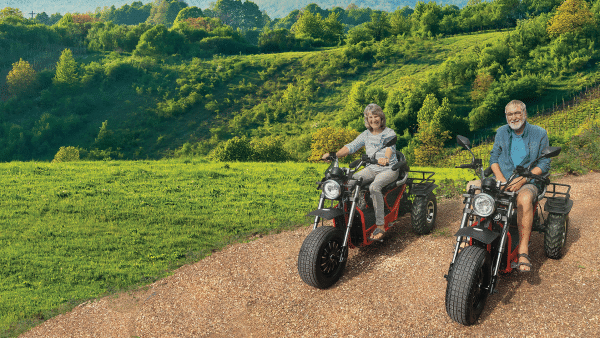 Two Invader All Terrain Mobility Scooters Off-Road
