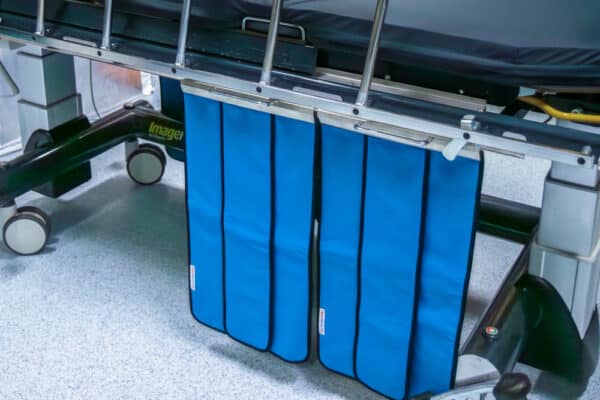 Close up photo of lead skirts Fluoroscopy Stretcher
