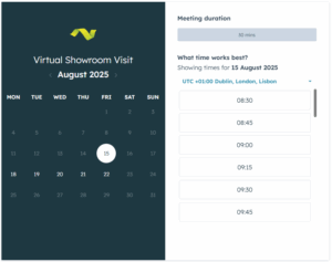 Virtual powerchair demonstration calendar