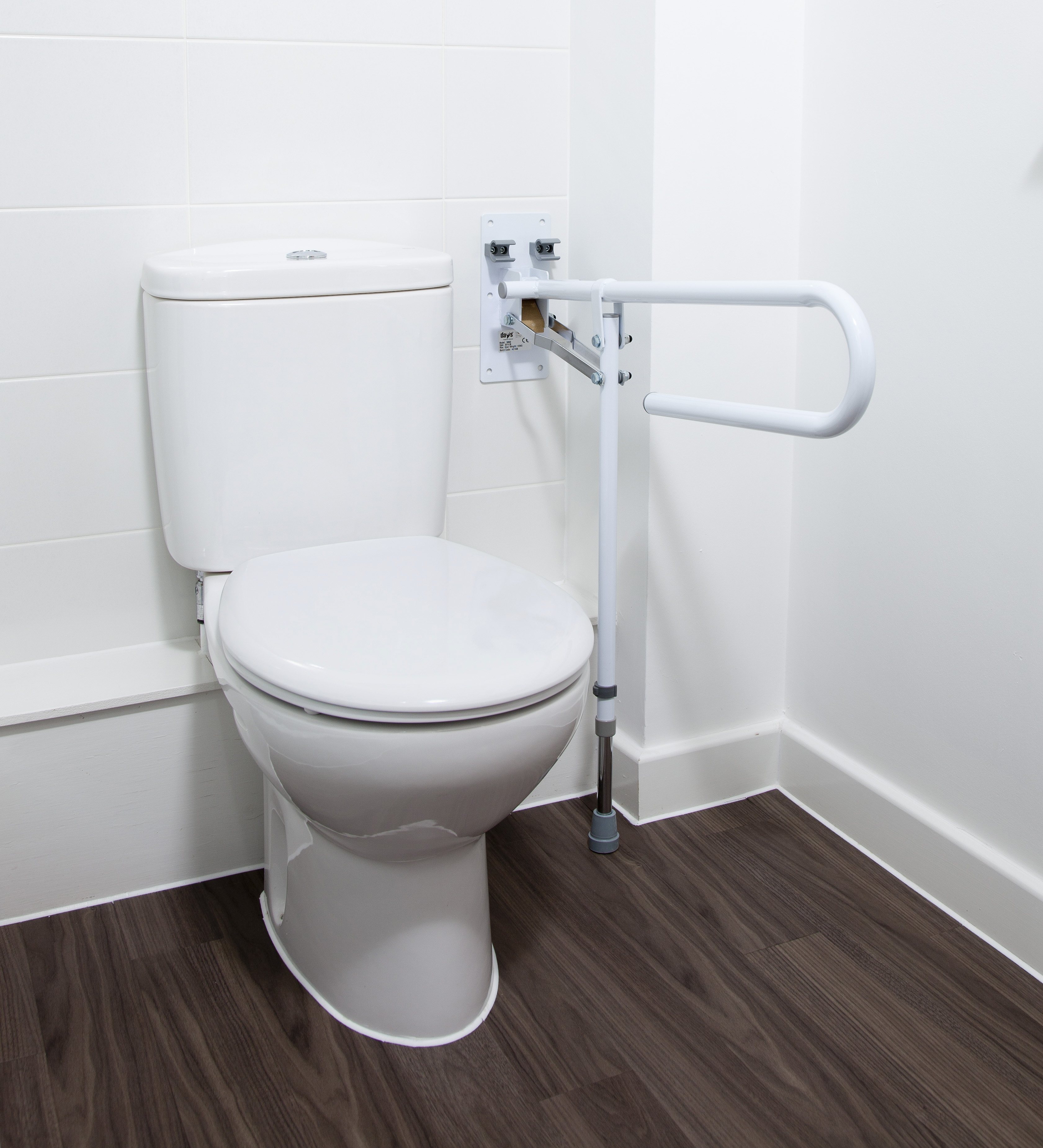 FEL40-028 Fold Away Grab Rail with Leg_2 Fold Away Grab Rail, next to toilet